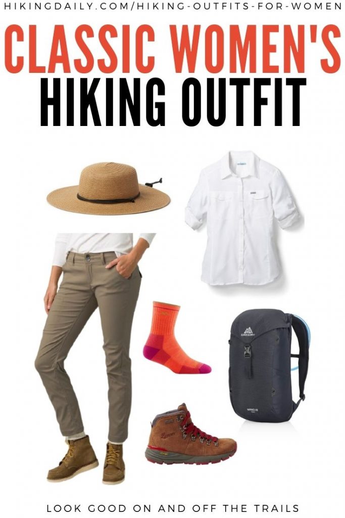 Classic women's hiking outfit