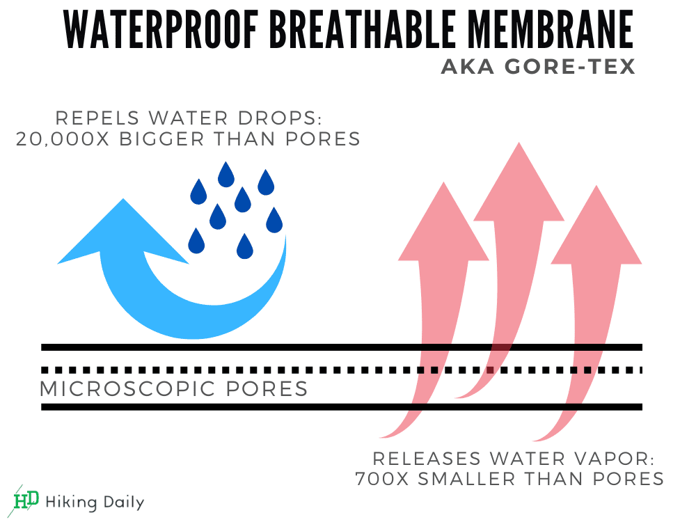 How Gore-Tex works waterproof breathable membrane