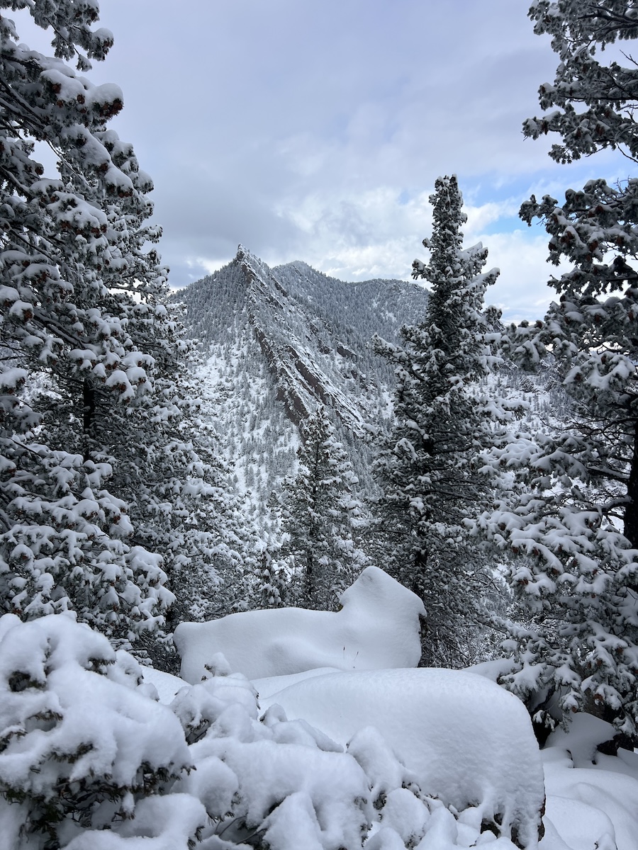 Snowy hike up Fern Canyon to Bear Peak