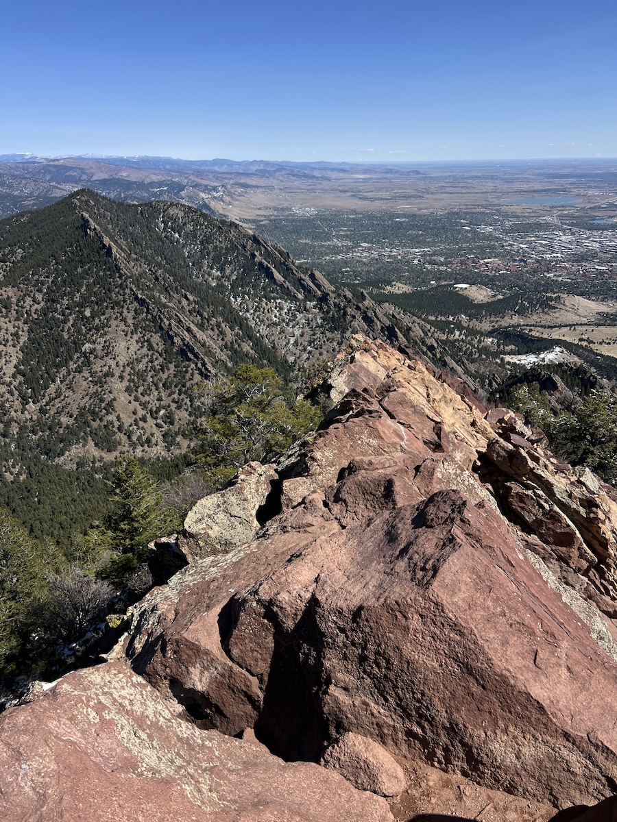 Looking down at Boulder Colorado from Bear Peak Summit