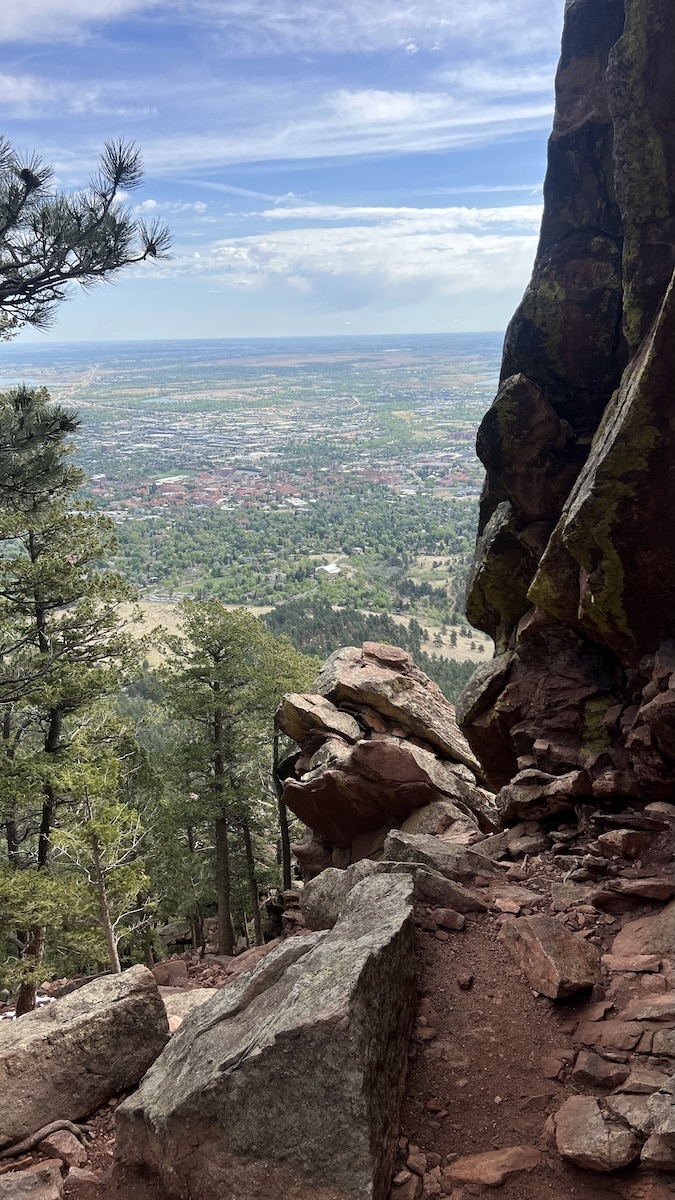 Top 1st-2nd Flatiron Trail - View of Boulder Colorado below