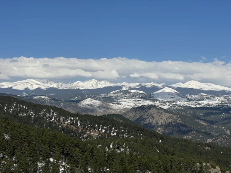 View of Indian Peaks Wilderness Area from 1st-2nd Flatiron Trail in Boulder CO - 3
