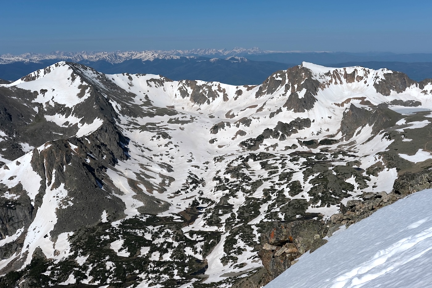 view of mount jasper - mount neva - lake dorothy from south arapaho peak