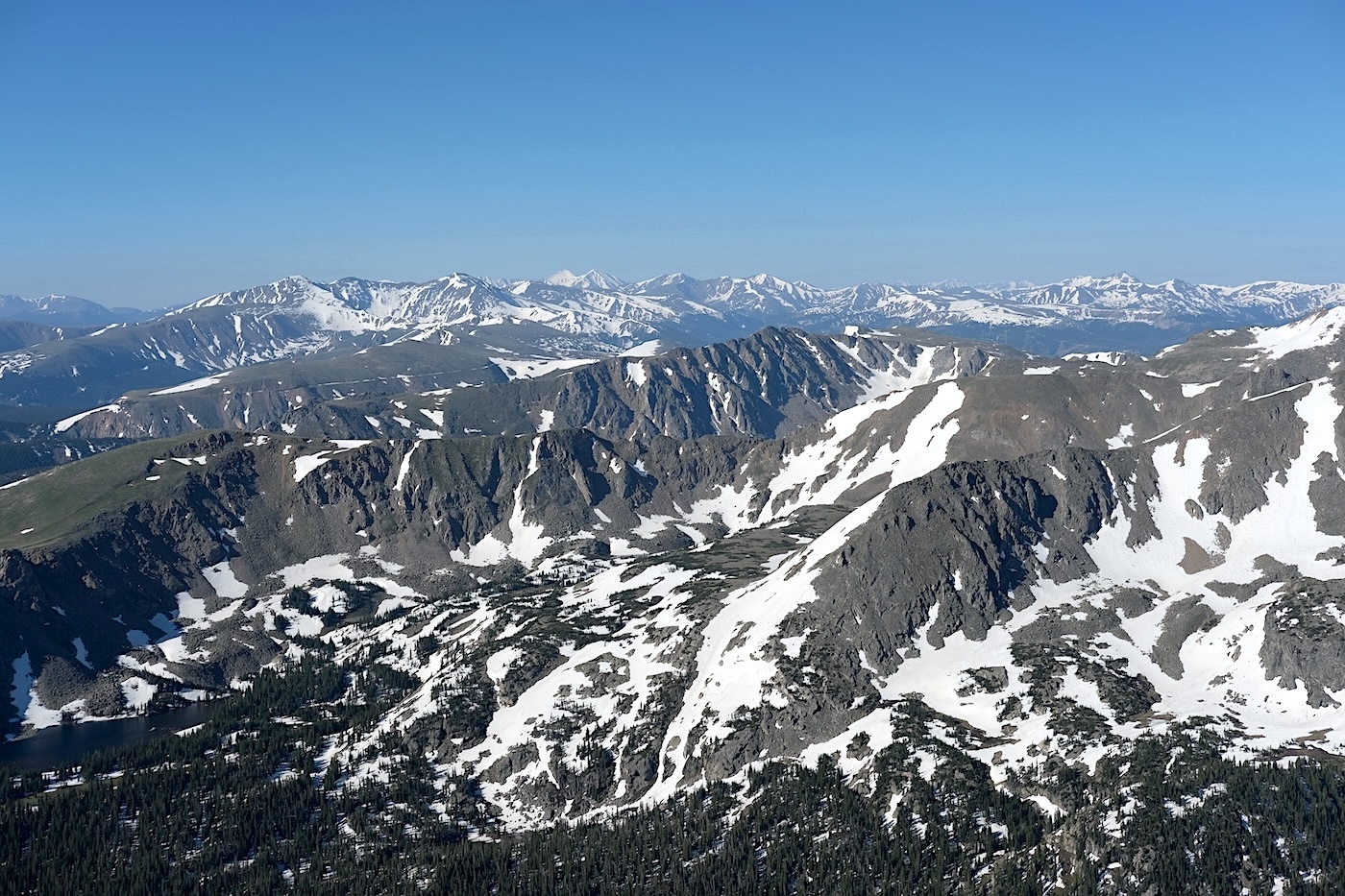 view south from south arapaho peak summit